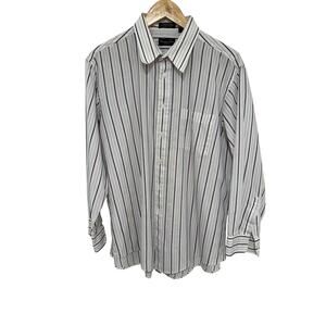Christian Dior Monsieur Men’s Burgandy White Striped Dress Shirt Size 17